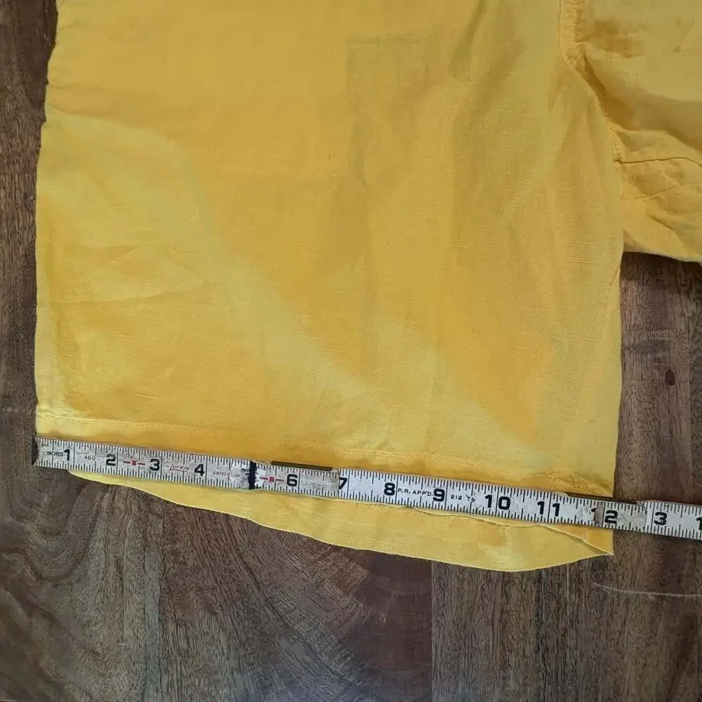 Polo Ralph Lauren Shorts Mens 38 Yellow Linen Cotton Chino 8 Inch Inseam Casual